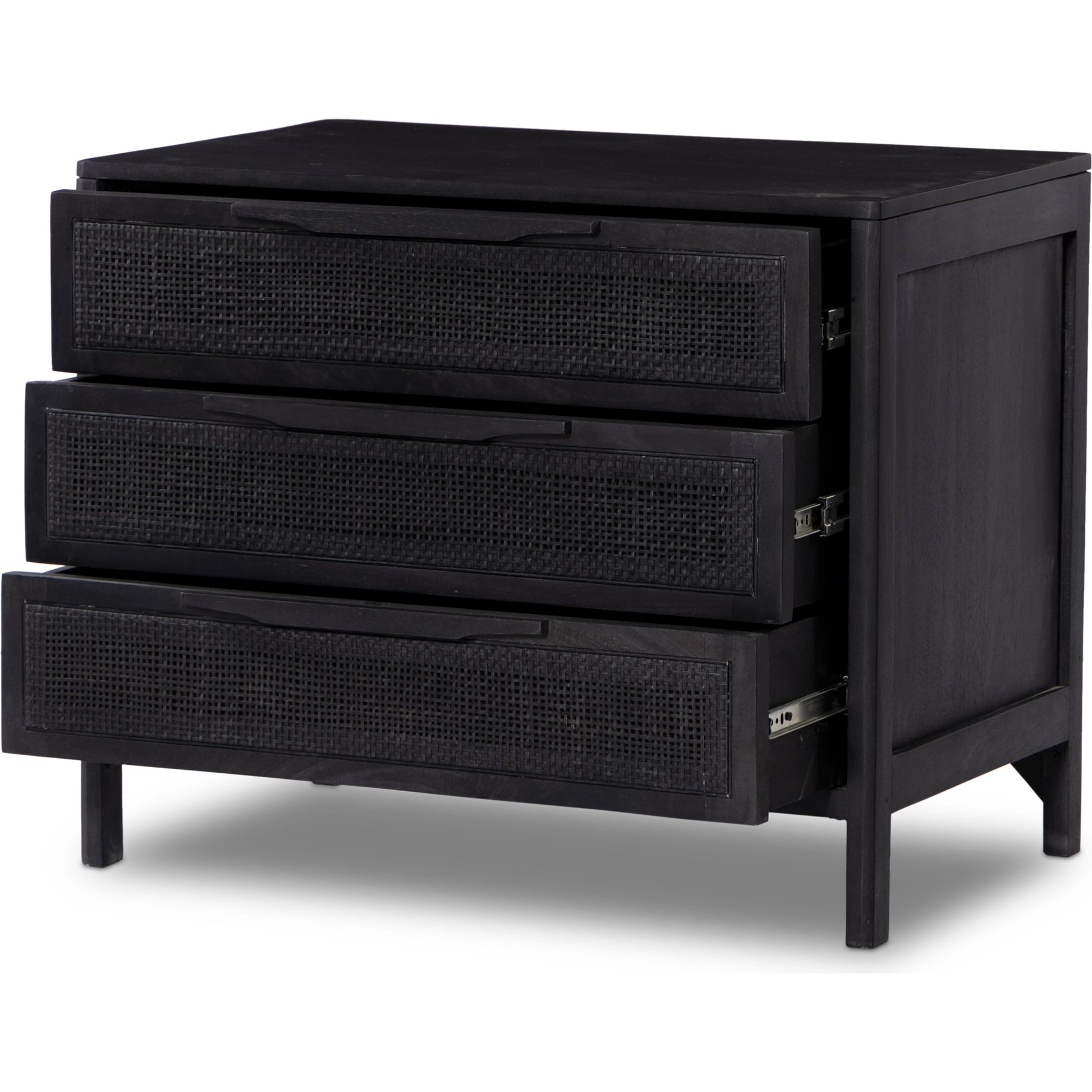 Sydney Large Nightstand by Four Hands. Made from solid mango, cane in a modern style.