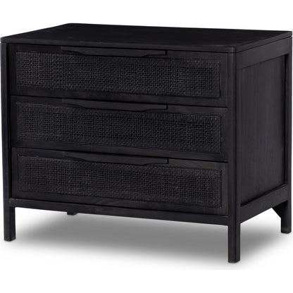 Sydney Large Nightstand by Four Hands. Made from solid mango, cane in a modern style.
