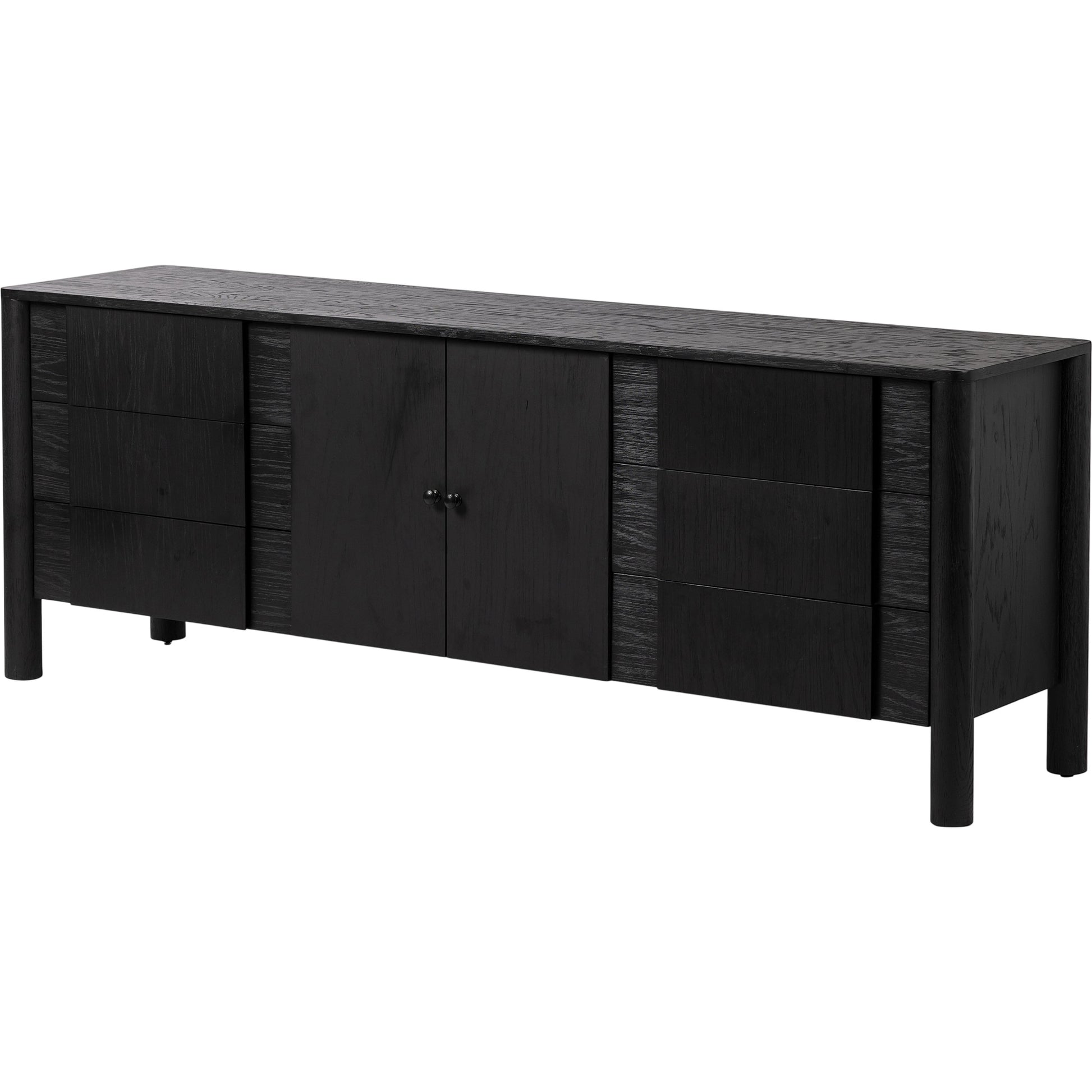 Pollard Media Console by Four Hands. Made from oak veneer, solid oak in a modern style.