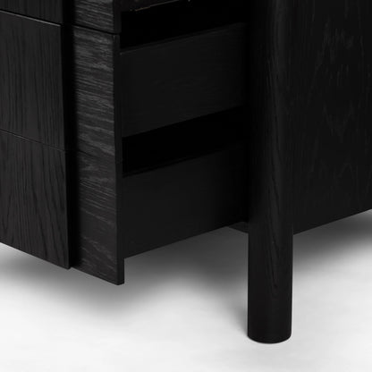 Pollard Media Console by Four Hands. Made from oak veneer, solid oak in a modern style.