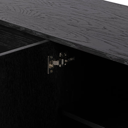 Pollard Media Console by Four Hands. Made from oak veneer, solid oak in a modern style.