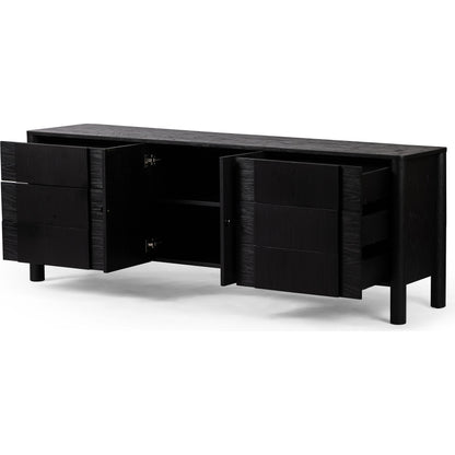 Pollard Media Console by Four Hands. Made from oak veneer, solid oak in a modern style.