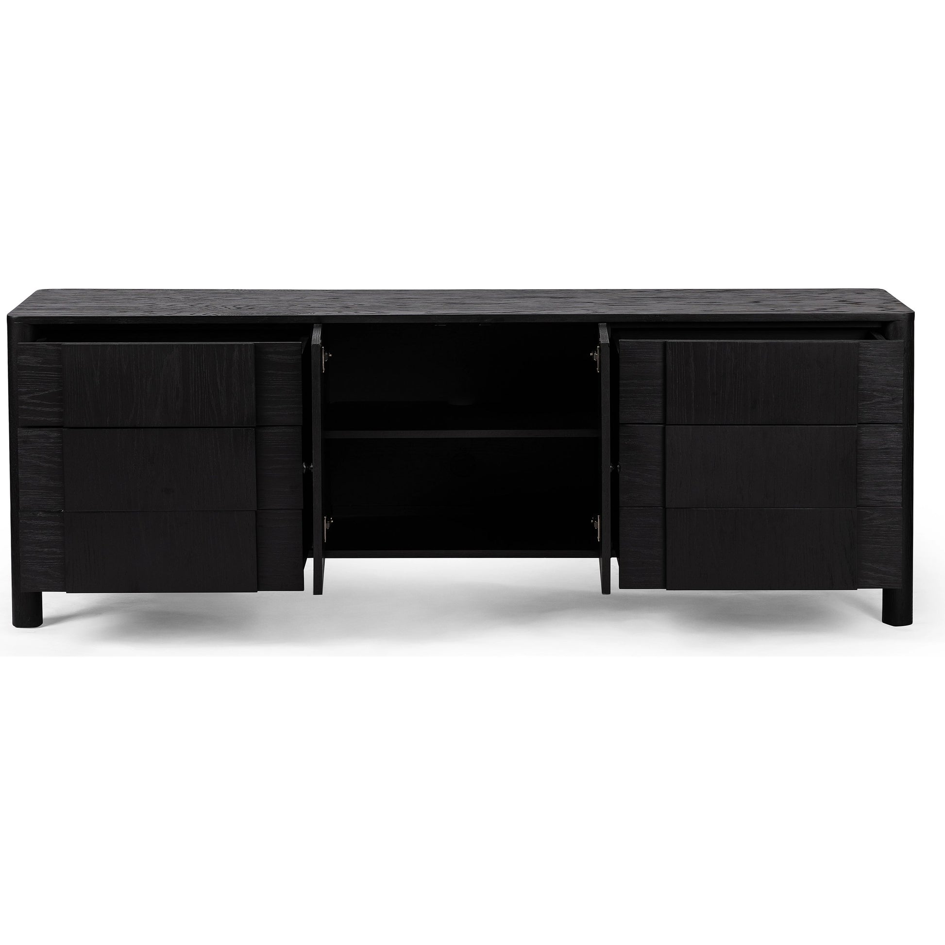 Pollard Media Console by Four Hands. Made from oak veneer, solid oak in a modern style.