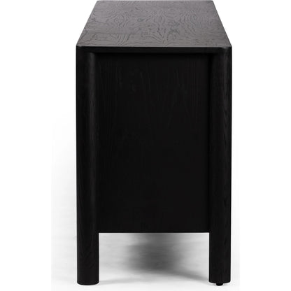 Pollard Media Console by Four Hands. Made from oak veneer, solid oak in a modern style.