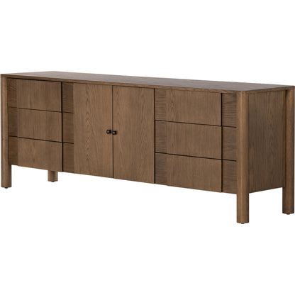 Pollard Media Console by Four Hands. Made from oak veneer, solid oak in a modern style.