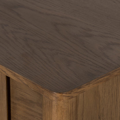 Pollard Media Console by Four Hands. Made from oak veneer, solid oak in a modern style.