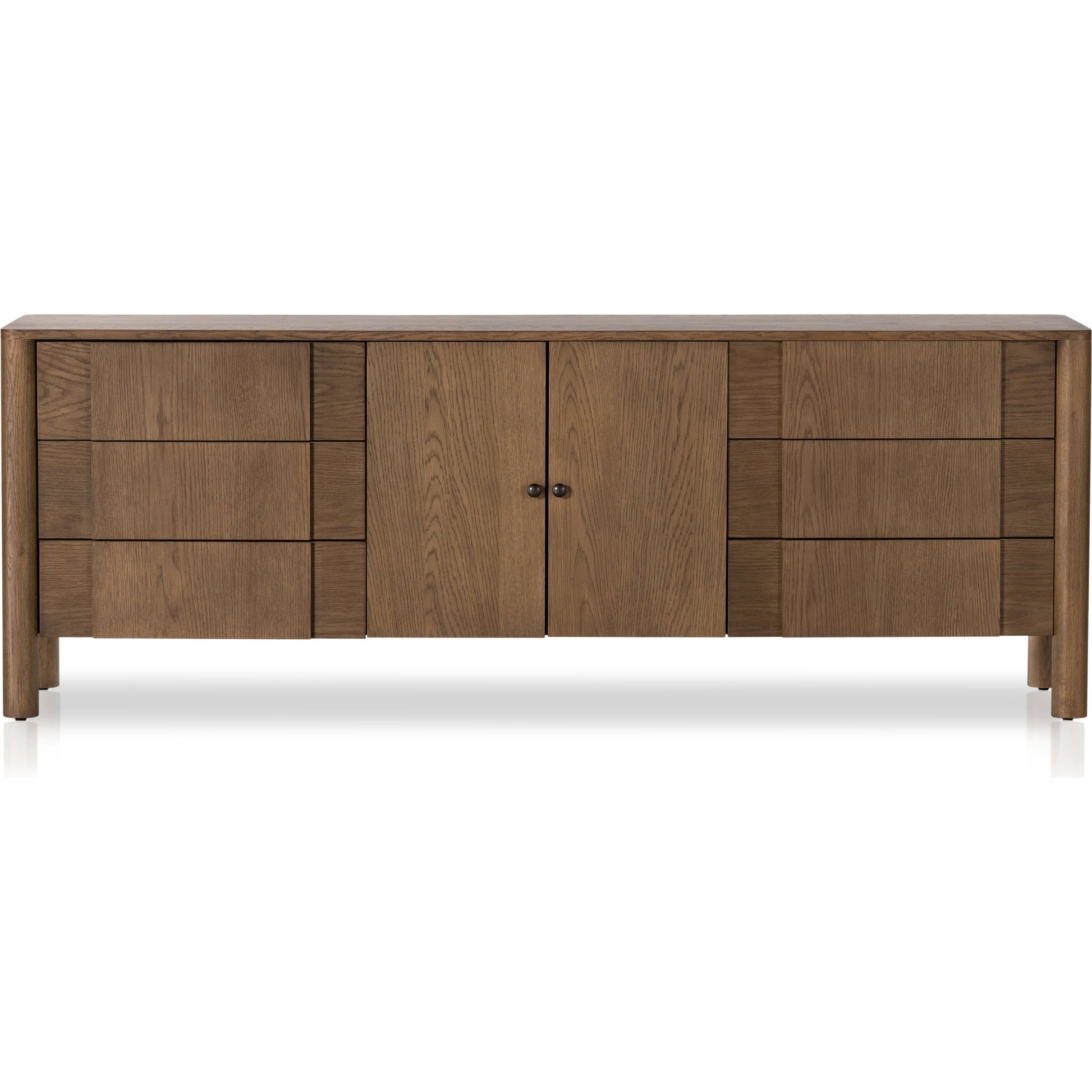 Pollard Media Console by Four Hands. Made from oak veneer, solid oak in a modern style.