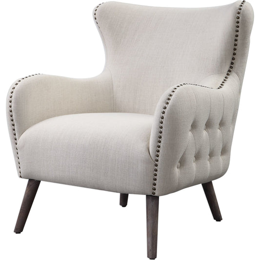 Donya Accent Chair by Uttermost. Made from fabric, foam, oak, plywood in a transitional style.