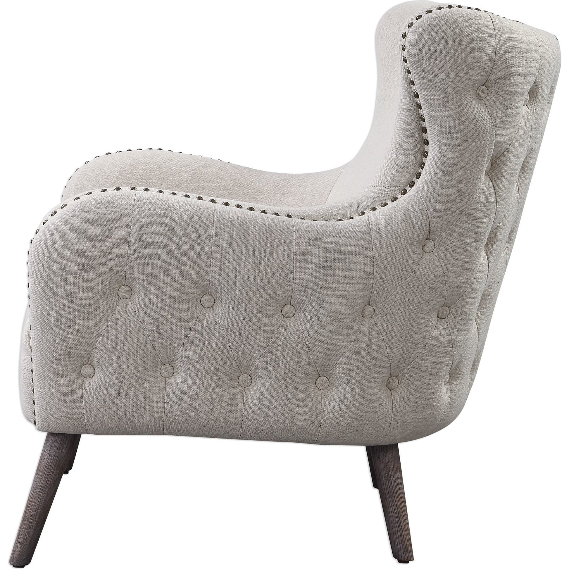Donya Accent Chair by Uttermost. Made from fabric, foam, oak, plywood in a transitional style.