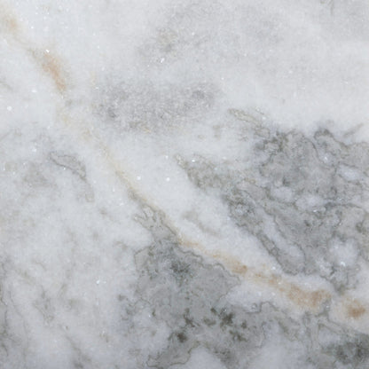Modern Marble Pedestal by Four Hands in white, grey speckled marble. Made from solid marble, engineered hardwood in a modern style.