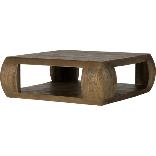 Tessa Coffee Table by Four Hands in dark drift nettlewood. Made from solid nettlewood, poplar eucalyptus plywood in a modern style.