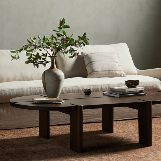 Aldridge Coffee Table by Four Hands in brown mango. Made from solid mango in a modern style.