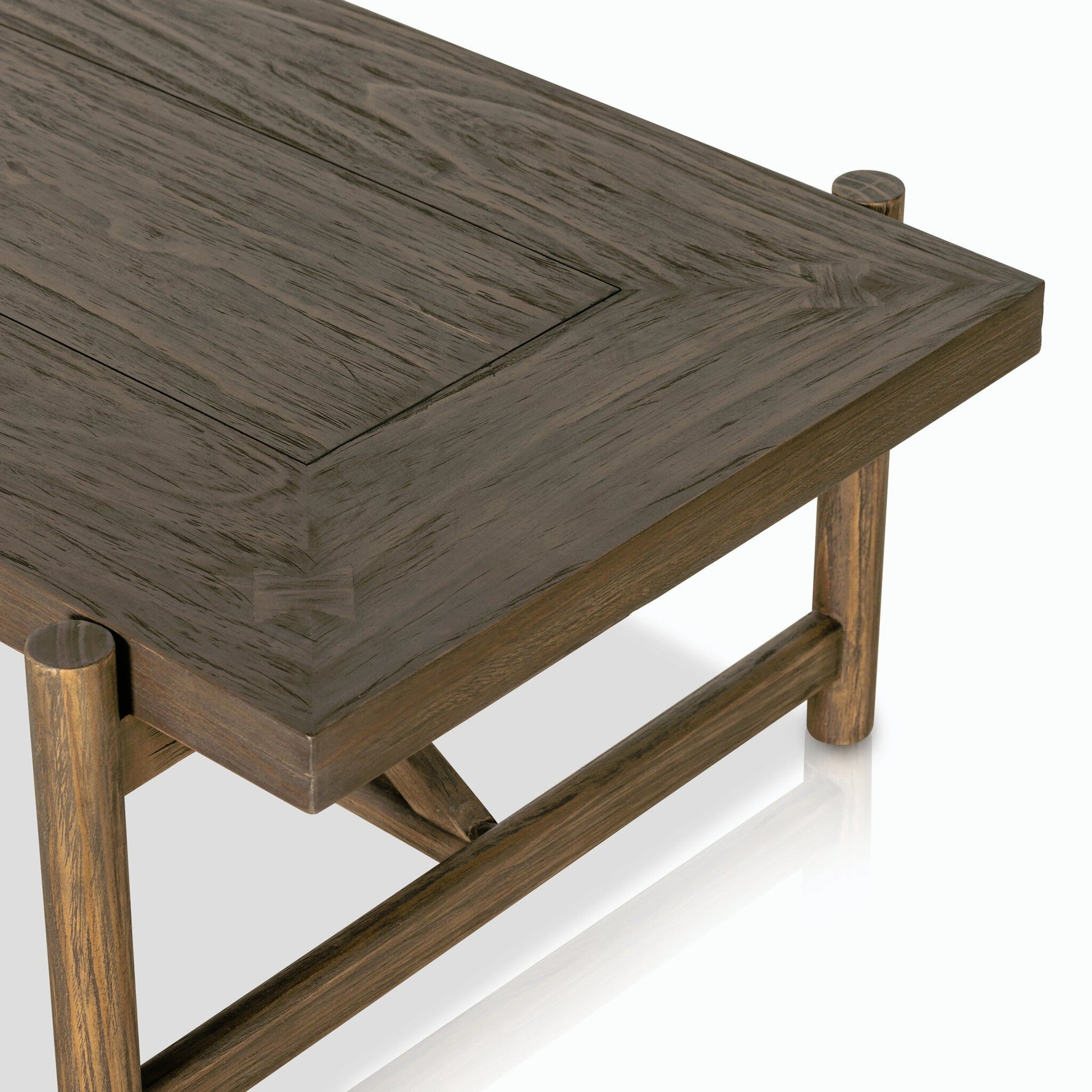 Goldthwaite Coffee Table by Four Hands in sienna brown. Made from solid pine, poplar plywood in a modern style.