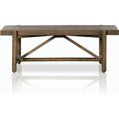 Goldthwaite Coffee Table by Four Hands in sienna brown. Made from solid pine, poplar plywood in a modern style.