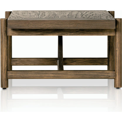Goldthwaite Coffee Table by Four Hands in sienna brown. Made from solid pine, poplar plywood in a modern style.