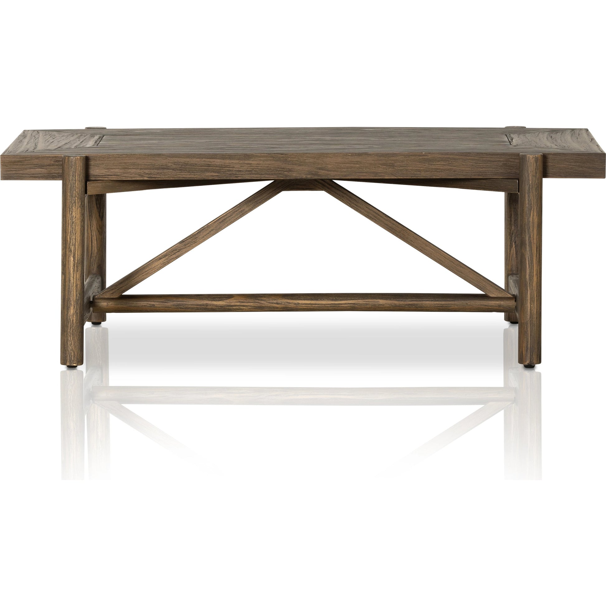Goldthwaite Coffee Table by Four Hands in sienna brown. Made from solid pine, poplar plywood in a modern style.