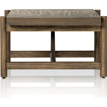 Goldthwaite Coffee Table by Four Hands in sienna brown. Made from solid pine, poplar plywood in a modern style.