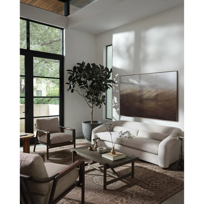 Goldthwaite Coffee Table by Four Hands in sienna brown. Made from solid pine, poplar plywood in a modern style.