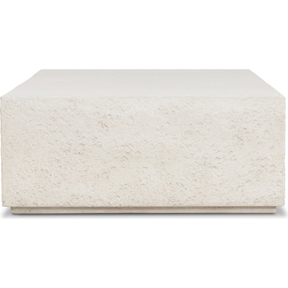 Otero Rectangular Outdoor Coffee Table by Four Hands. Made from concrete in a modern style.