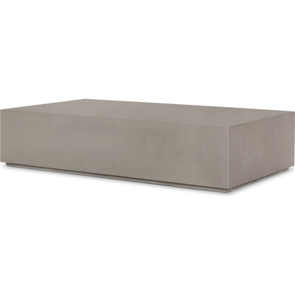 Otero Rectangular Outdoor Coffee Table by Four Hands. Made from concrete in a modern style.