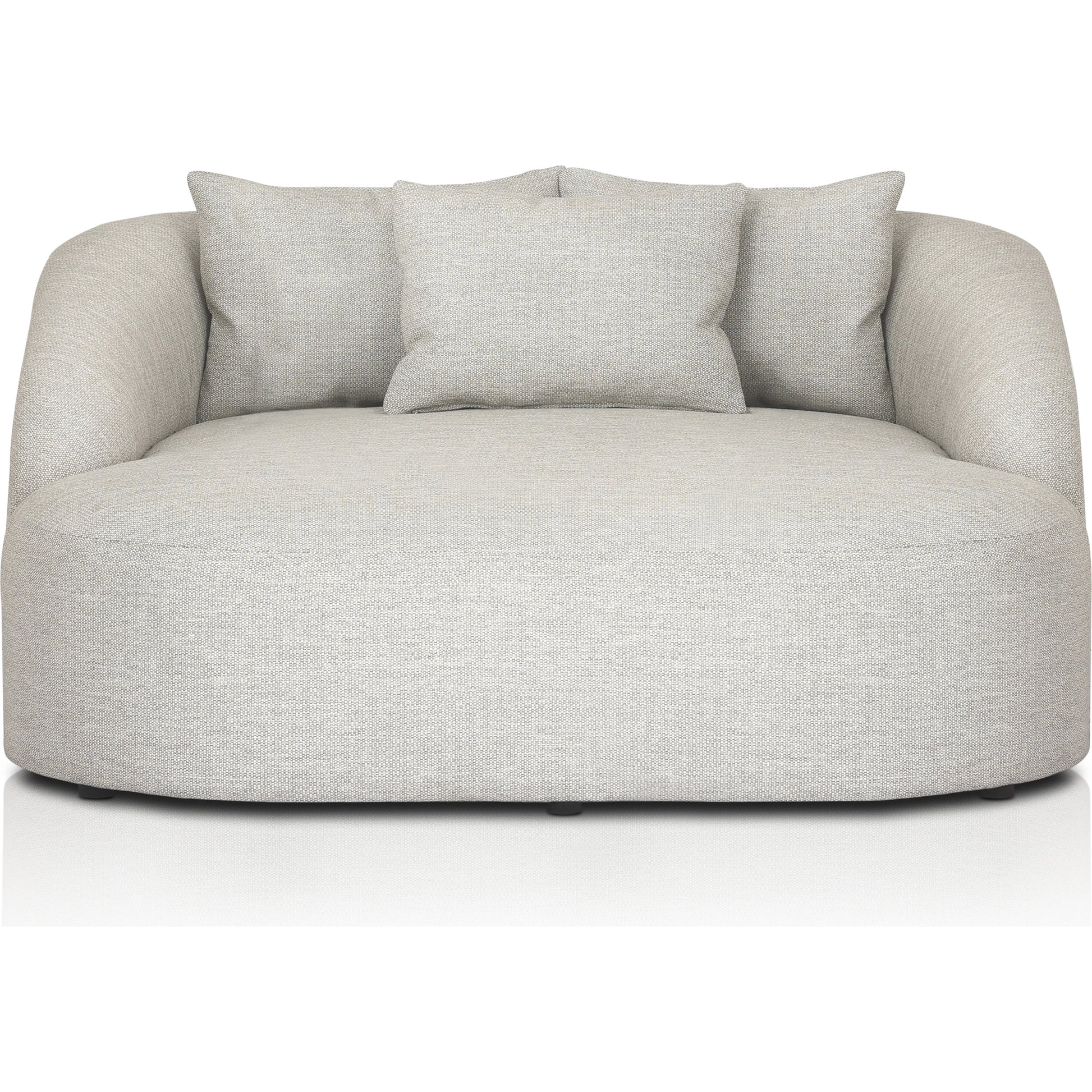 Opal Outdoor Daybed by Four Hands in faye sand. Made from 100% olefin, 59% polyurethane foam, 30% polyester fiber, 11% polyester fiber batting, 91% polyurethane foam pad, 9% polyester fiber batting in a modern style.
