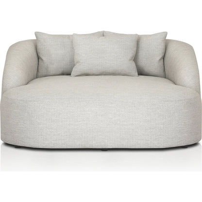 Opal Outdoor Daybed by Four Hands in faye sand. Made from 100% olefin, 59% polyurethane foam, 30% polyester fiber, 11% polyester fiber batting, 91% polyurethane foam pad, 9% polyester fiber batting in a modern style.