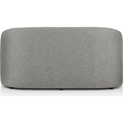 Opal Outdoor Daybed by Four Hands in hayes smoke. Made from 100% olefin, aluminum, 59% polyurethane foam, 30% polyester fiber, 11% polyester fiber batting in a unique style.