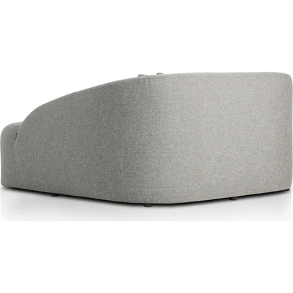Opal Outdoor Daybed by Four Hands in hayes smoke. Made from 100% olefin, aluminum, 59% polyurethane foam, 30% polyester fiber, 11% polyester fiber batting in a unique style.