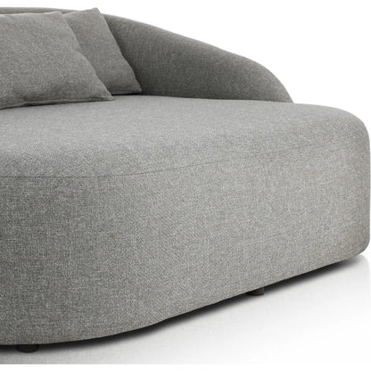 Opal Outdoor Daybed by Four Hands in hayes smoke. Made from 100% olefin, aluminum, 59% polyurethane foam, 30% polyester fiber, 11% polyester fiber batting in a unique style.