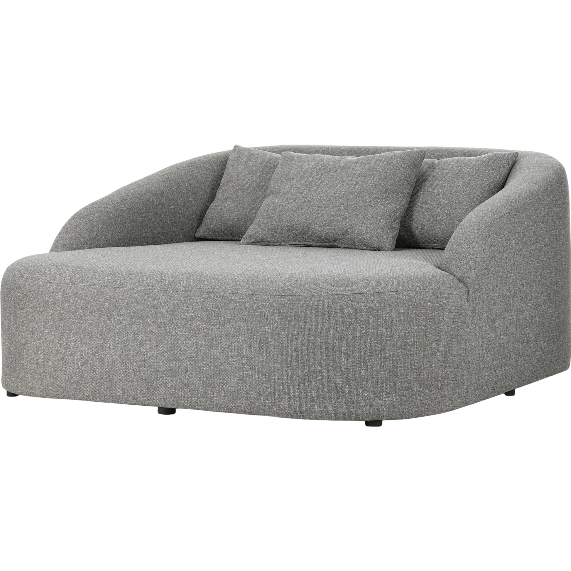 Opal Outdoor Daybed by Four Hands in hayes smoke. Made from 100% olefin, aluminum, 59% polyurethane foam, 30% polyester fiber, 11% polyester fiber batting in a unique style.