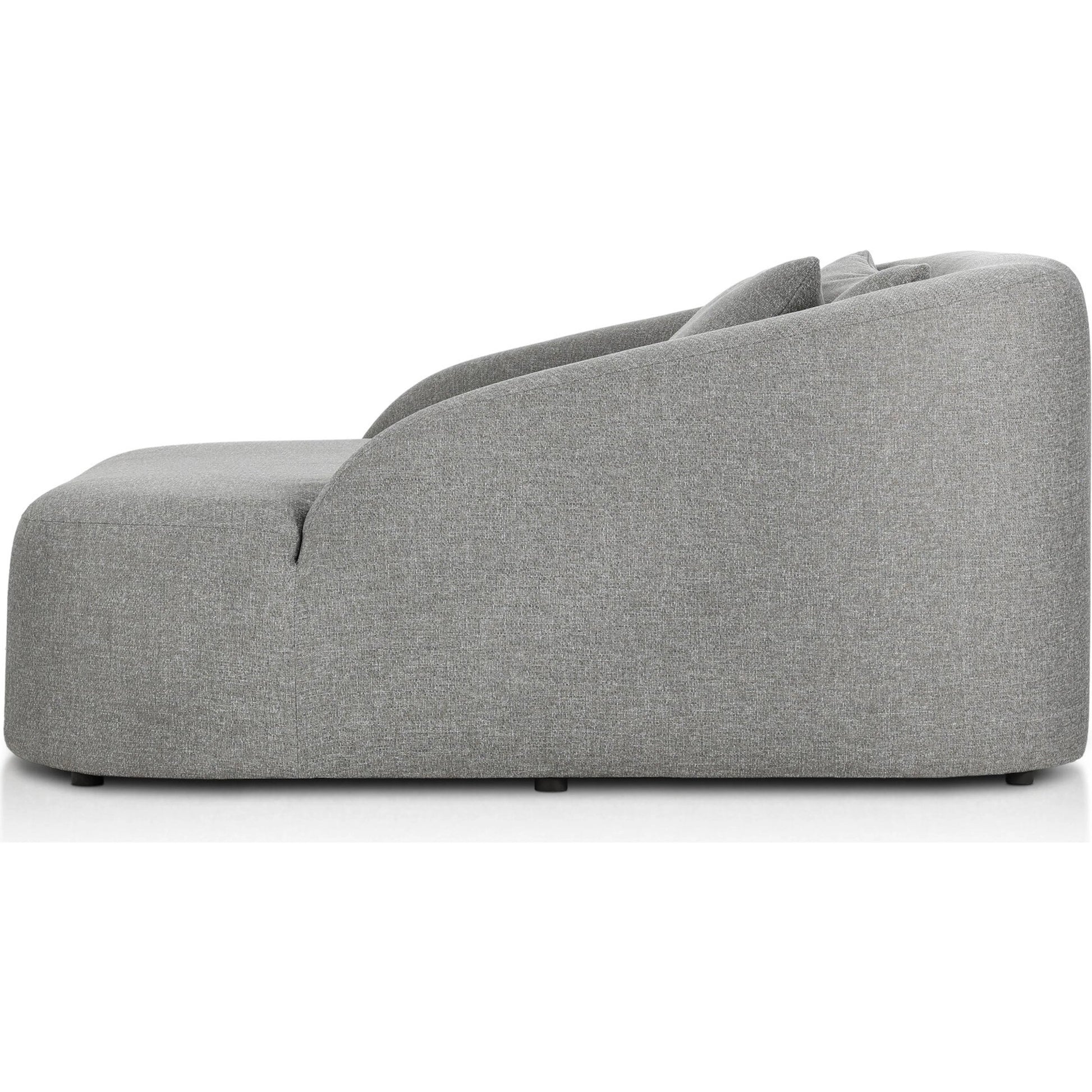 Opal Outdoor Daybed by Four Hands in hayes smoke. Made from 100% olefin, aluminum, 59% polyurethane foam, 30% polyester fiber, 11% polyester fiber batting in a unique style.