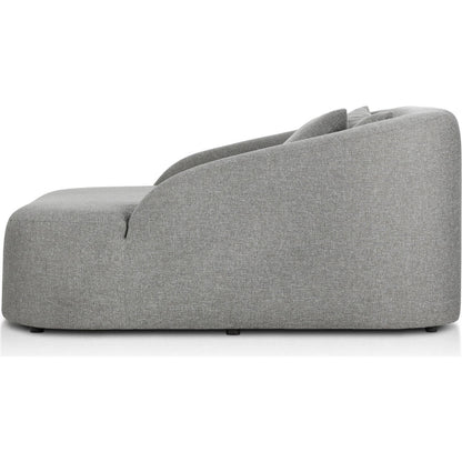 Opal Outdoor Daybed by Four Hands in hayes smoke. Made from 100% olefin, aluminum, 59% polyurethane foam, 30% polyester fiber, 11% polyester fiber batting in a unique style.