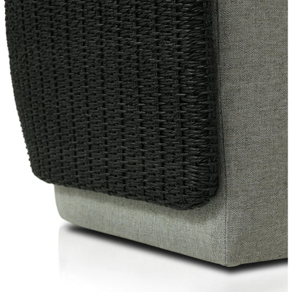 Maven Outdoor Swivel Chair by Four Hands in black hyacinth. Made from 100% polypropylene, 100% polyethylene, 91% polyurethane foam pad, 9% polyester fiber batting in a modern style.