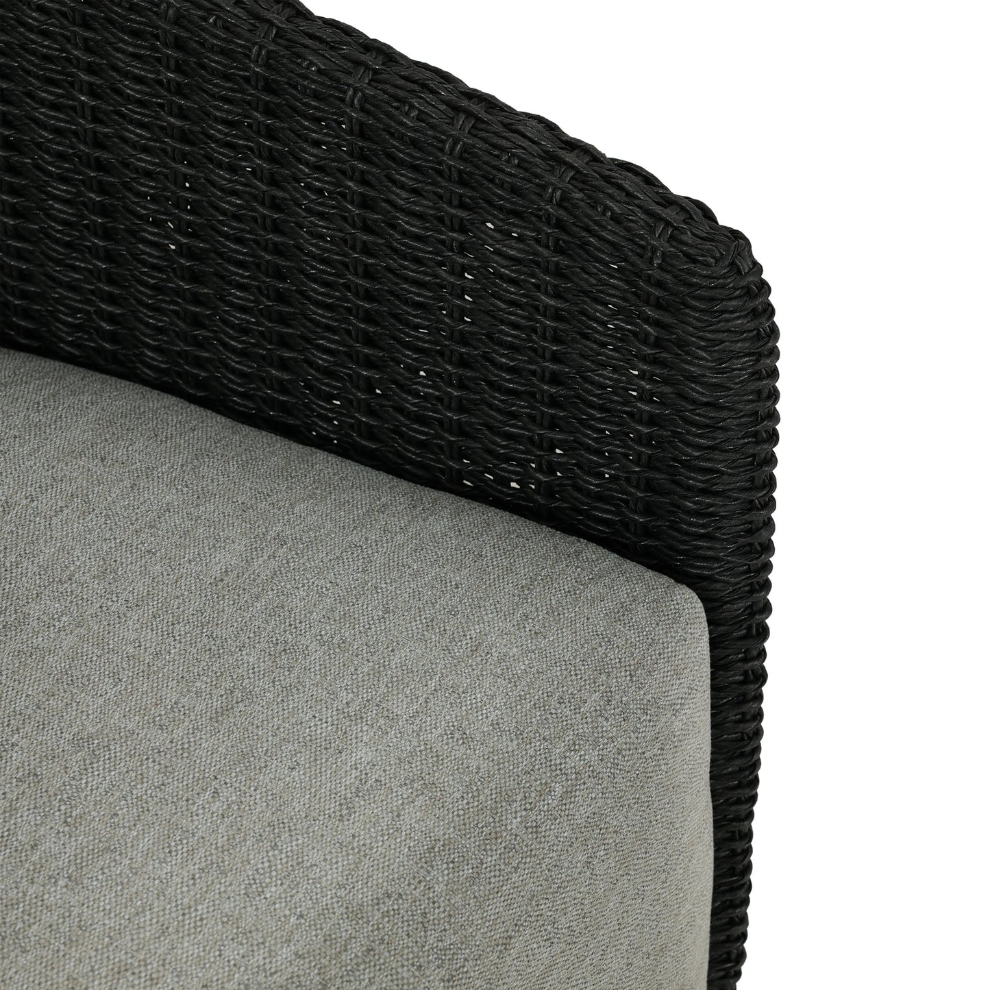 022 SI-2092720 | Additional Silo | Maven Outdoor Swivel Chair by Four Hands in black hyacinth. Made from 100% polypropylene, 100% polyethylene, 91% polyurethane foam pad, 9% polyester fiber batting in a modern style.