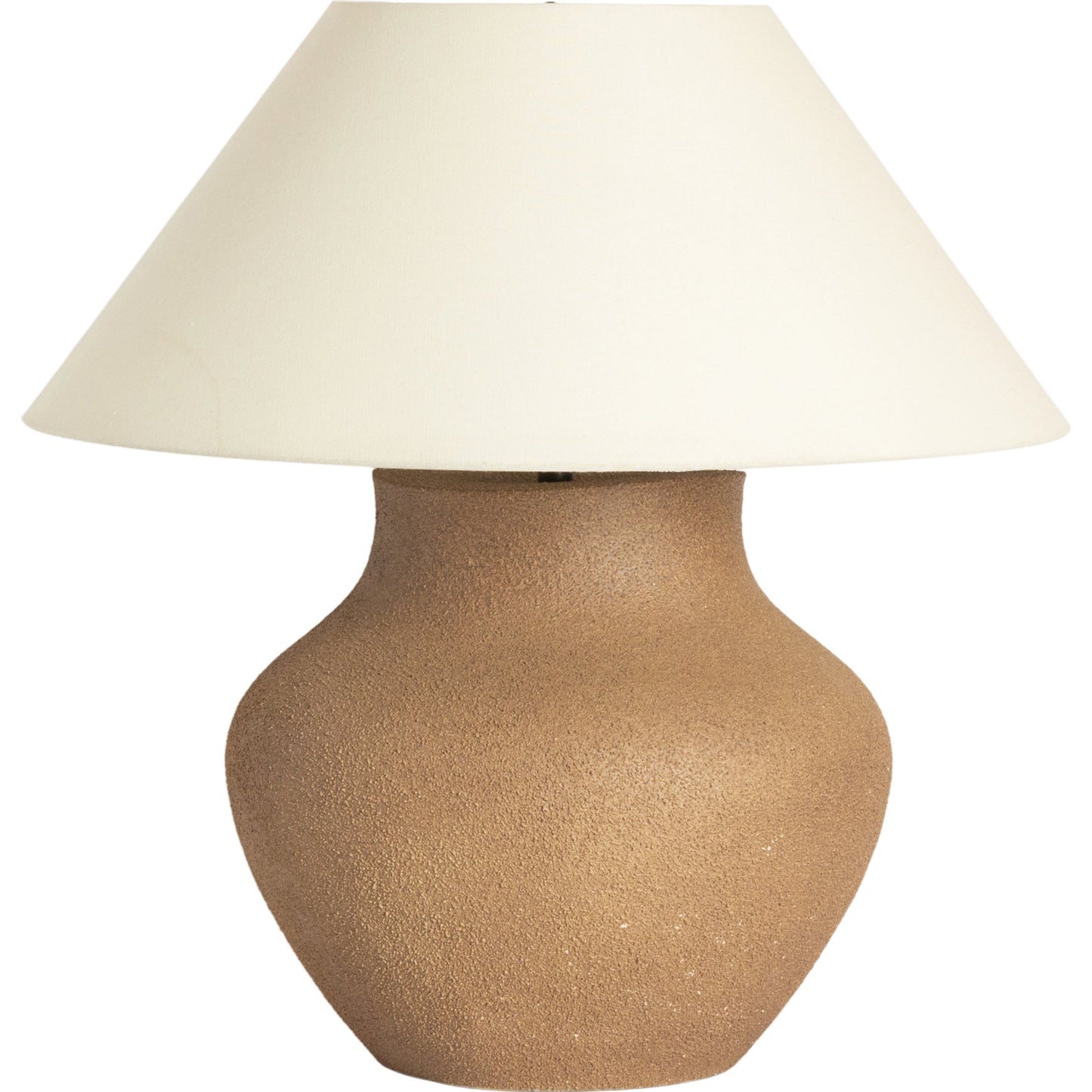 001 SI-1977674 | Primary Silo | Parma Ceramic Table Lamp by Four Hands in dark sand. Made from ceramic, 65% polyester, 35% flax, linen, thermoplastic in a modern style.