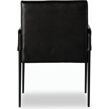 Brickel Dining Armchair by Four Hands in light taupe. Made from 100% polyester, iron, 93% polyurethane foam pad, 7% polyester fiber batting in a modern style.