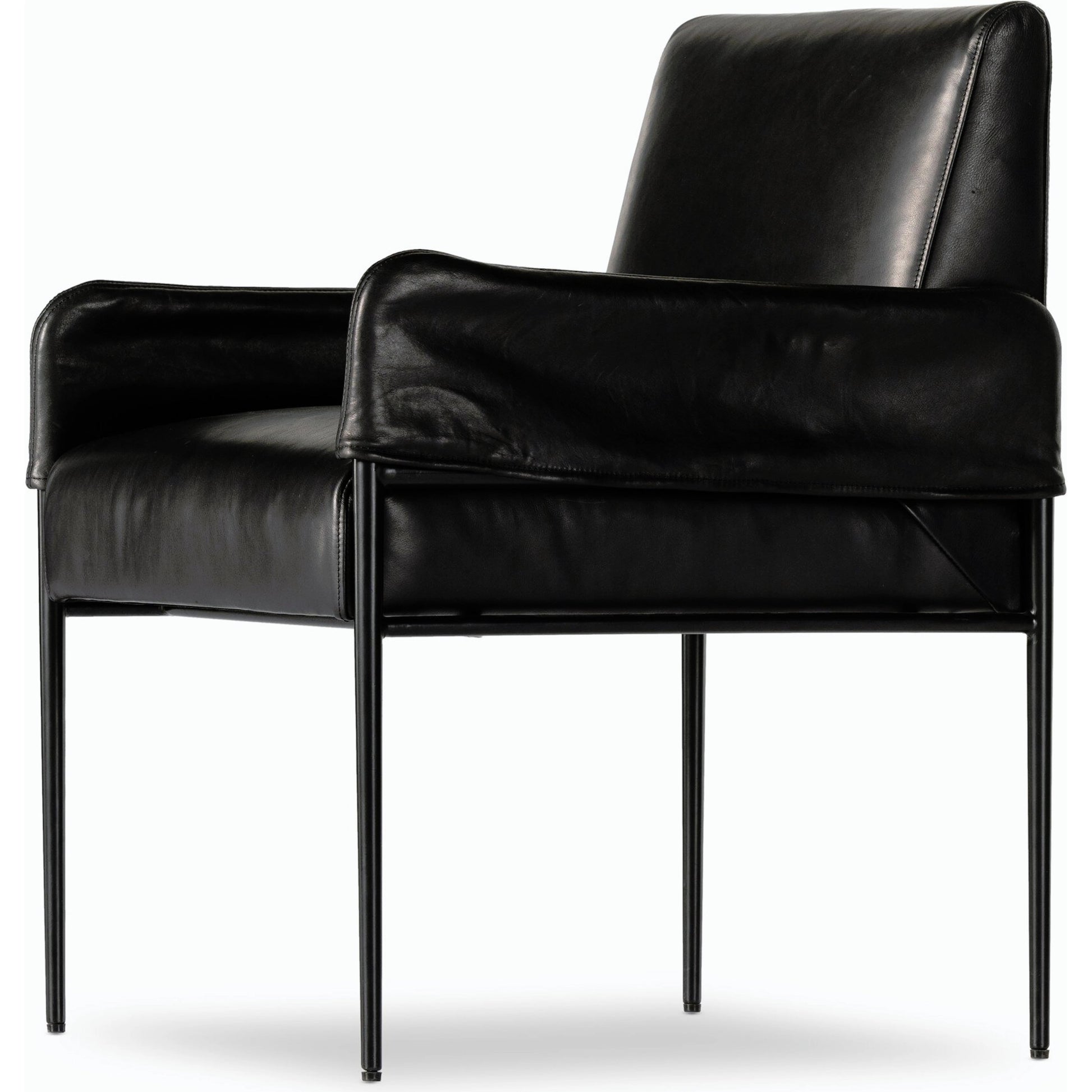 Brickel Dining Armchair by Four Hands in light taupe. Made from 100% polyester, iron, 93% polyurethane foam pad, 7% polyester fiber batting in a modern style.