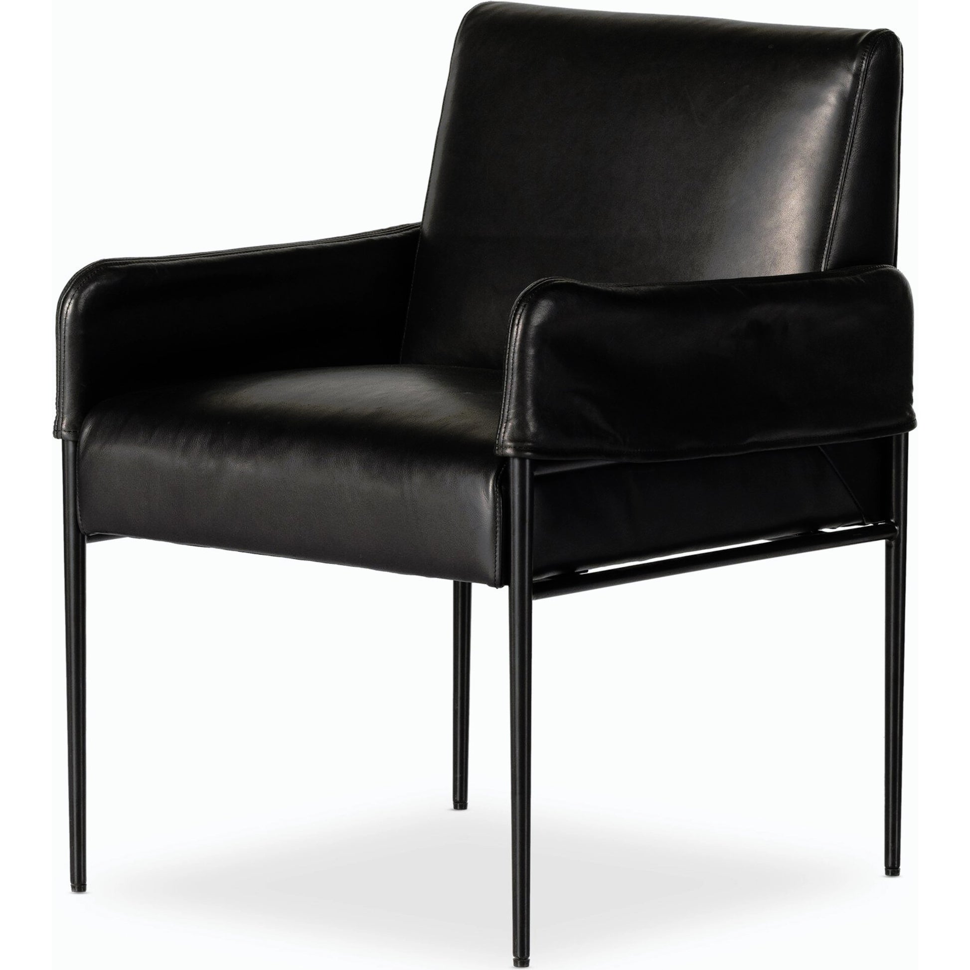 Brickel Dining Armchair by Four Hands in light taupe. Made from 100% polyester, iron, 93% polyurethane foam pad, 7% polyester fiber batting in a modern style.