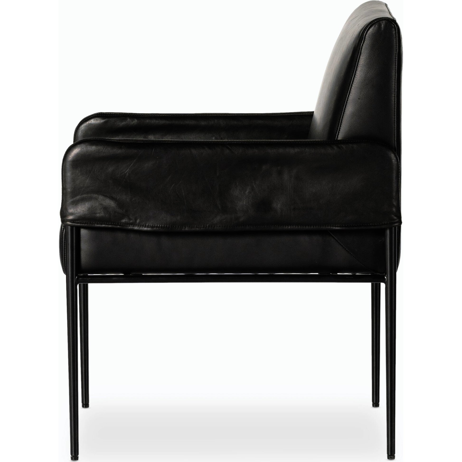 Brickel Dining Armchair by Four Hands in light taupe. Made from 100% polyester, iron, 93% polyurethane foam pad, 7% polyester fiber batting in a modern style.