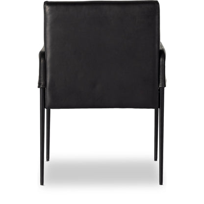 Brickel Dining Armchair by Four Hands in light taupe. Made from 100% polyester, iron, 93% polyurethane foam pad, 7% polyester fiber batting in a modern style.