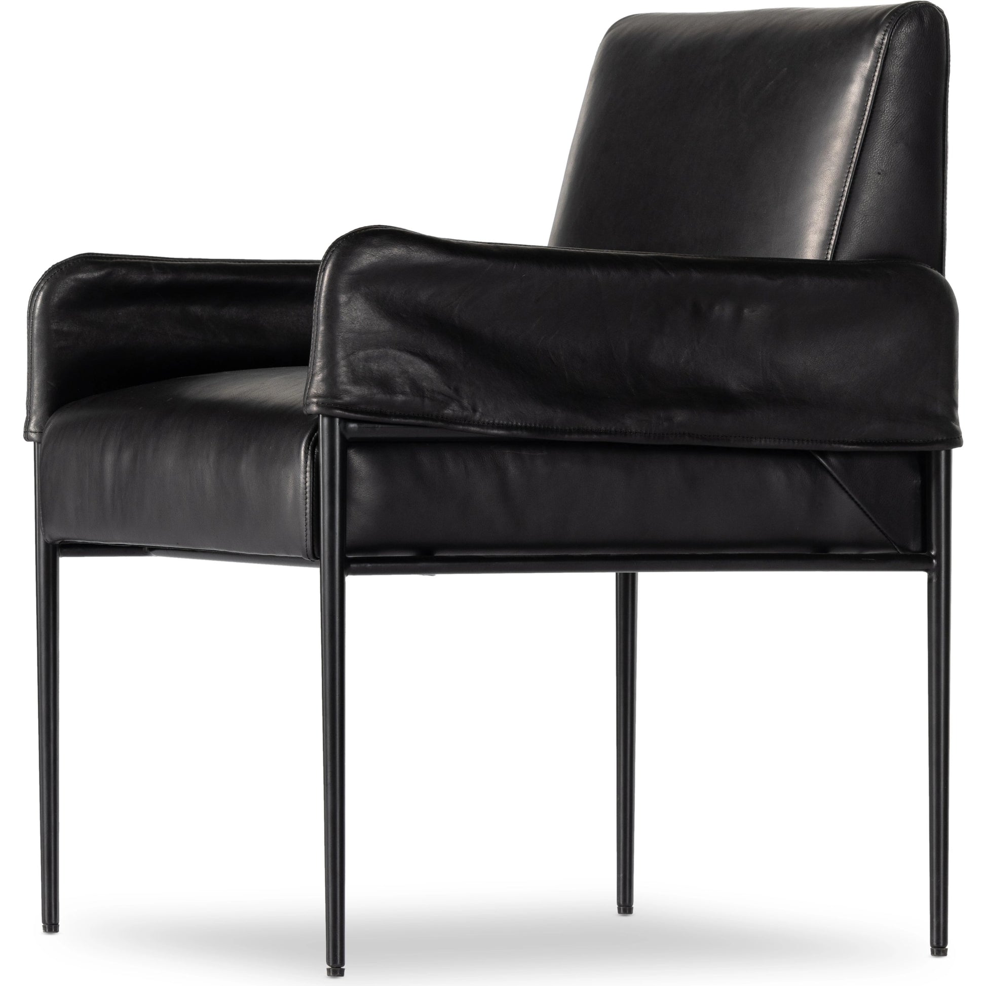 Brickel Dining Armchair by Four Hands in light taupe. Made from 100% polyester, iron, 93% polyurethane foam pad, 7% polyester fiber batting in a modern style.