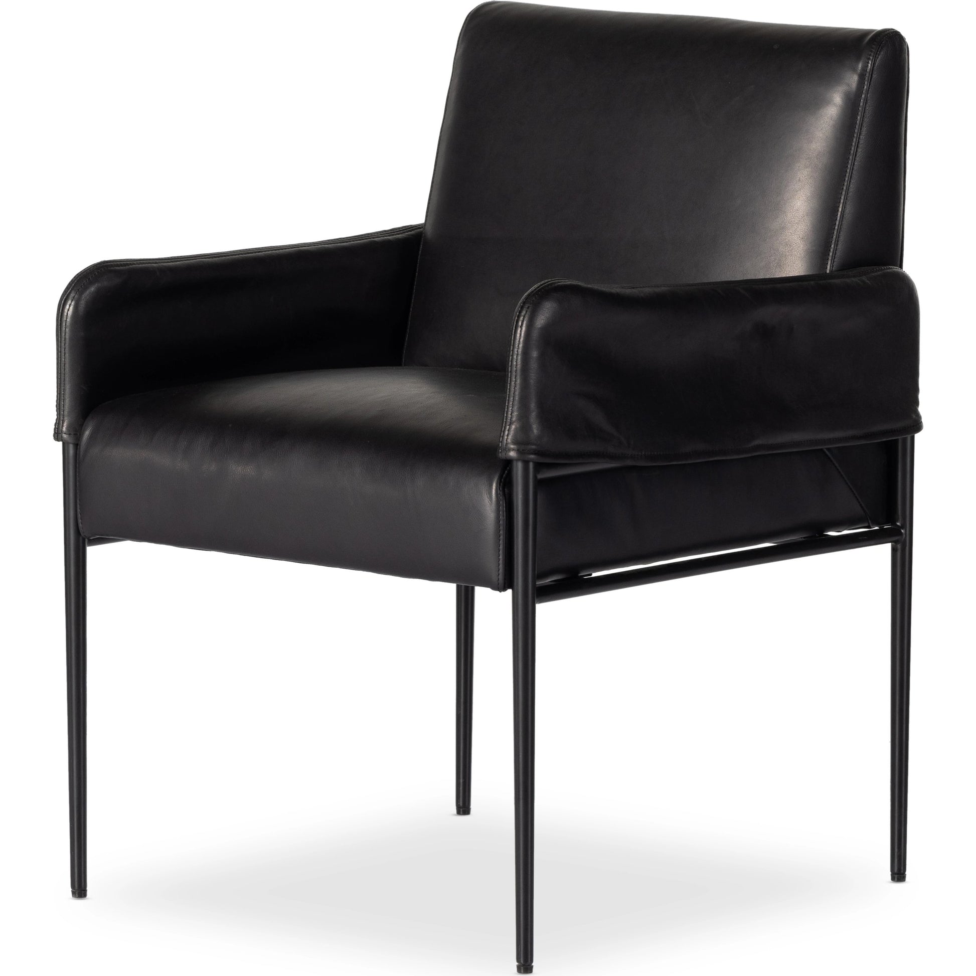 Brickel Dining Armchair by Four Hands in light taupe. Made from 100% polyester, iron, 93% polyurethane foam pad, 7% polyester fiber batting in a modern style.