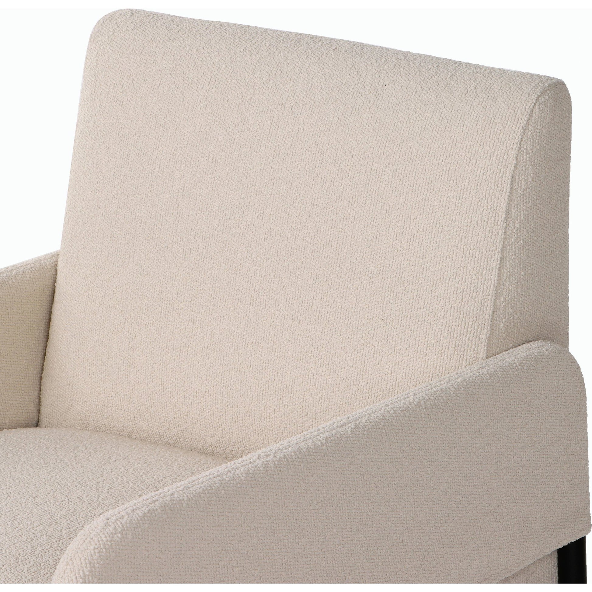 Brickel Dining Armchair by Four Hands in light taupe. Made from 100% polyester, iron, 93% polyurethane foam pad, 7% polyester fiber batting in a modern style.