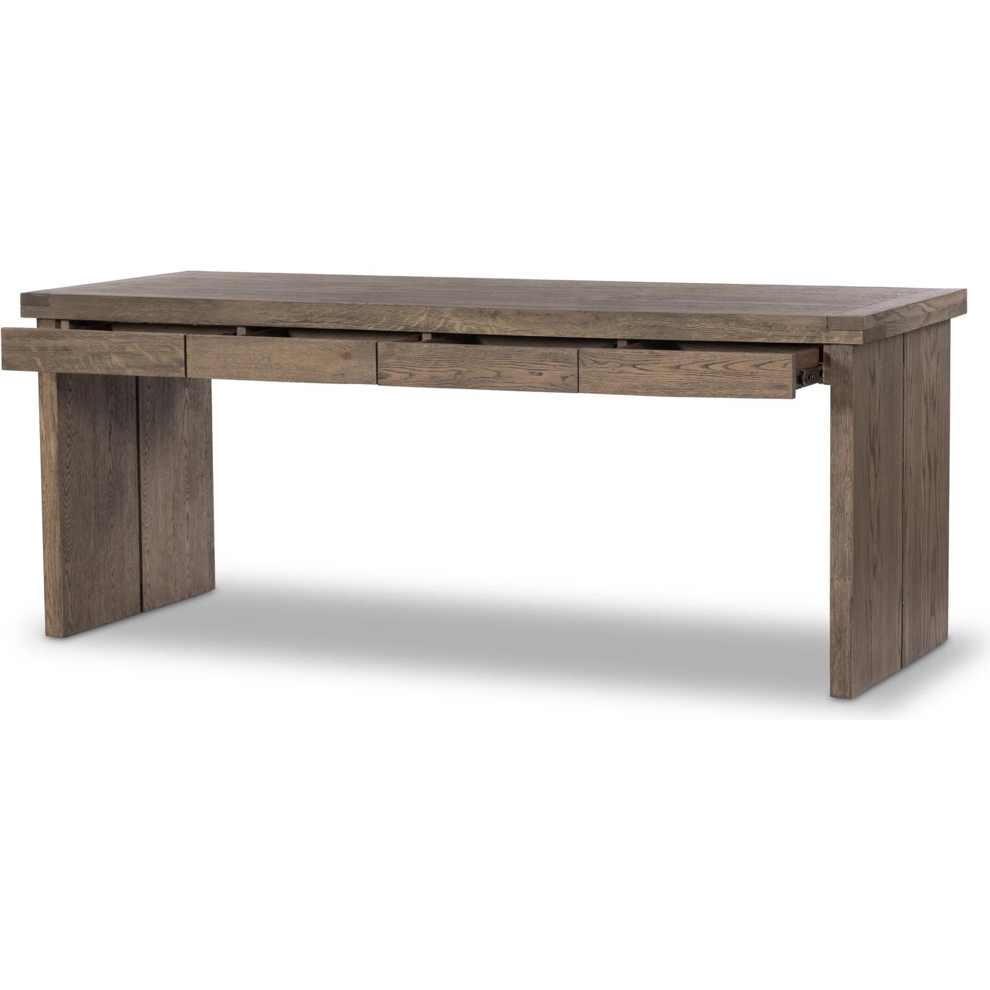 Warby Desk by Four Hands in worn oak. Made from oak veneer in a modern style.