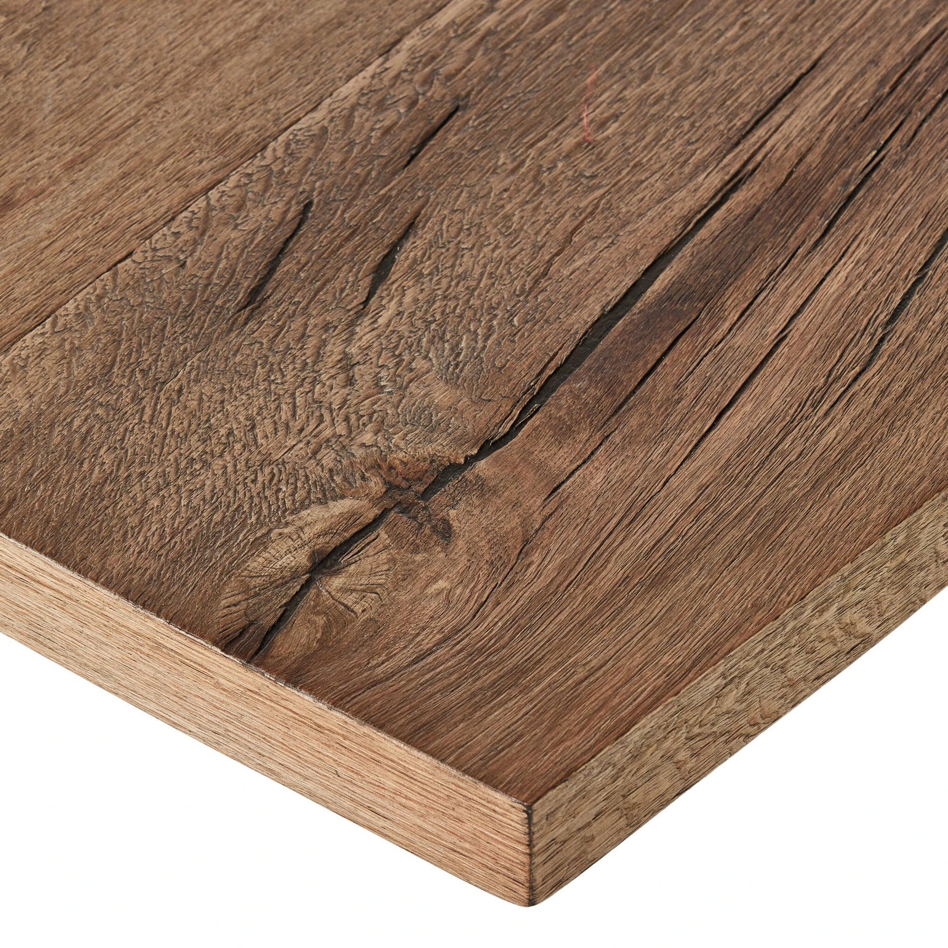 Brinton Square Coffee Table by Four Hands in rustic oak. Made from thick oak veneer, engineered hardwood in a modern style.