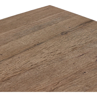 Brinton Square Coffee Table by Four Hands in rustic oak. Made from thick oak veneer, engineered hardwood in a modern style.