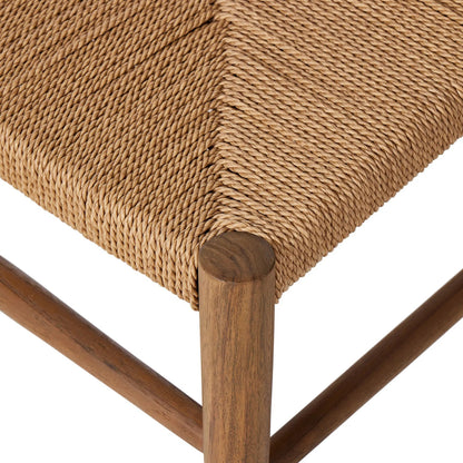 Ladder Back Outdoor Dining Chair by Four Hands. Made from 100% polyethylene, solid teak in a transitional style.