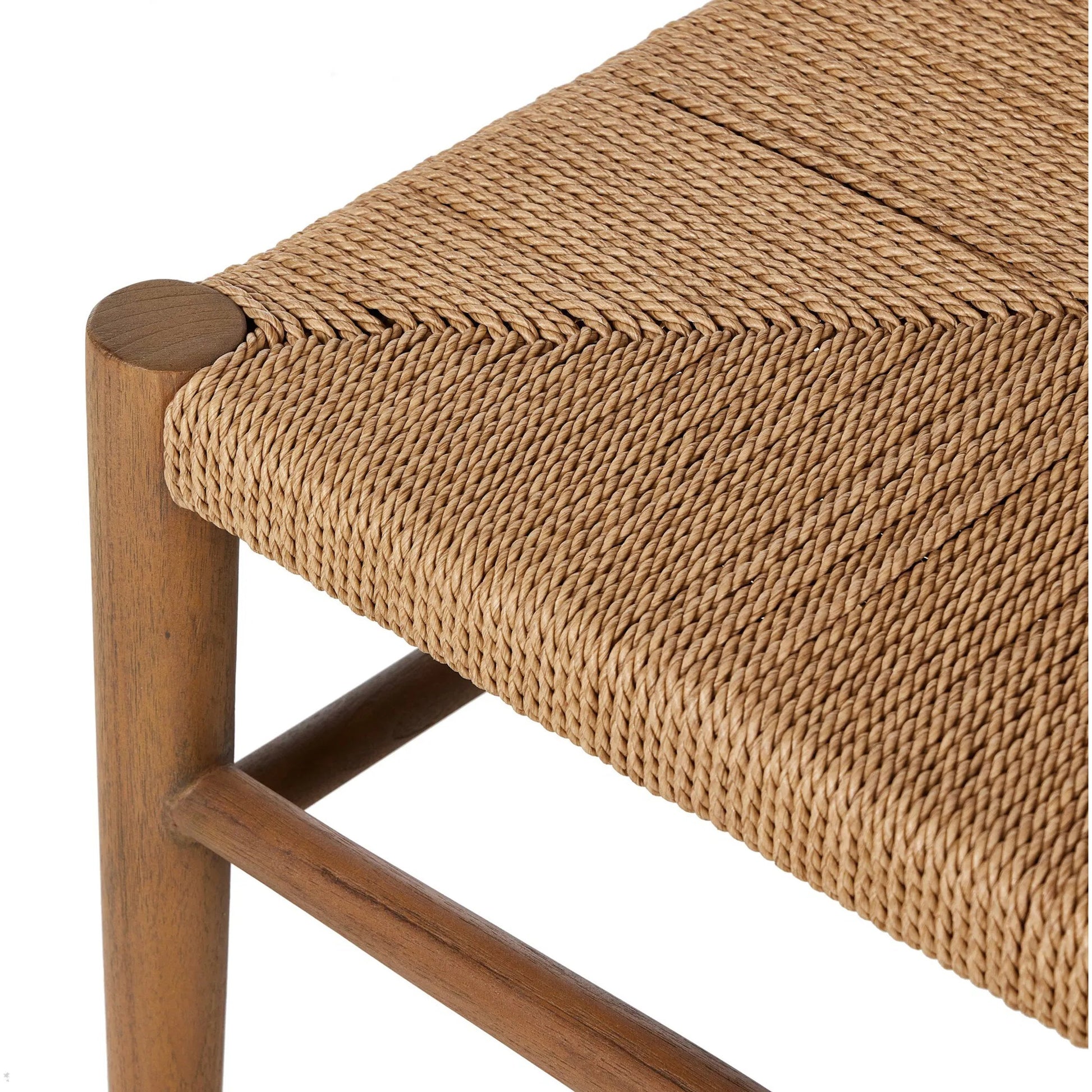 Ladder Back Outdoor Dining Chair by Four Hands. Made from 100% polyethylene, solid teak in a transitional style.