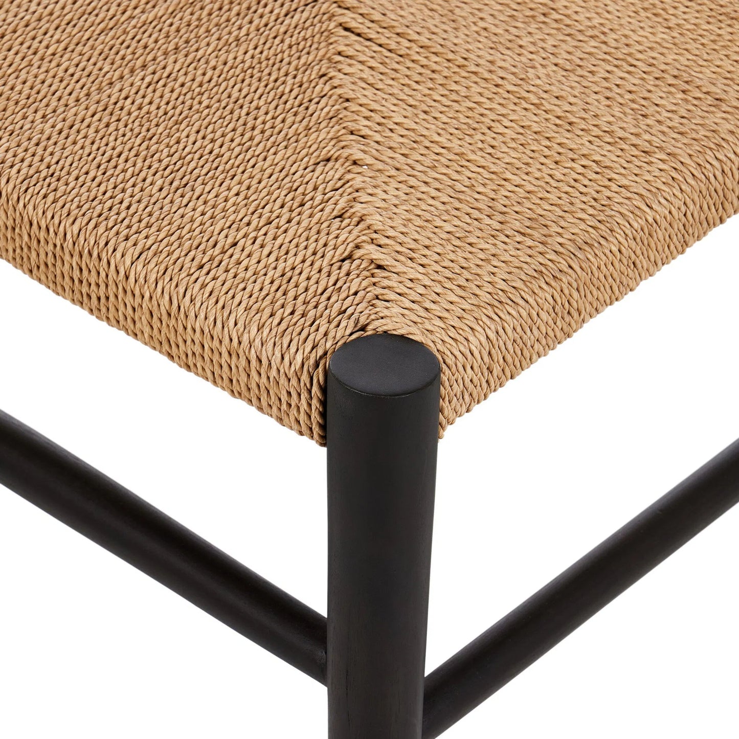 026 SI-2257079 | Closeup | Ladder Back Outdoor Dining Chair by Four Hands. Made from 100% polyethylene, solid teak in a transitional style.