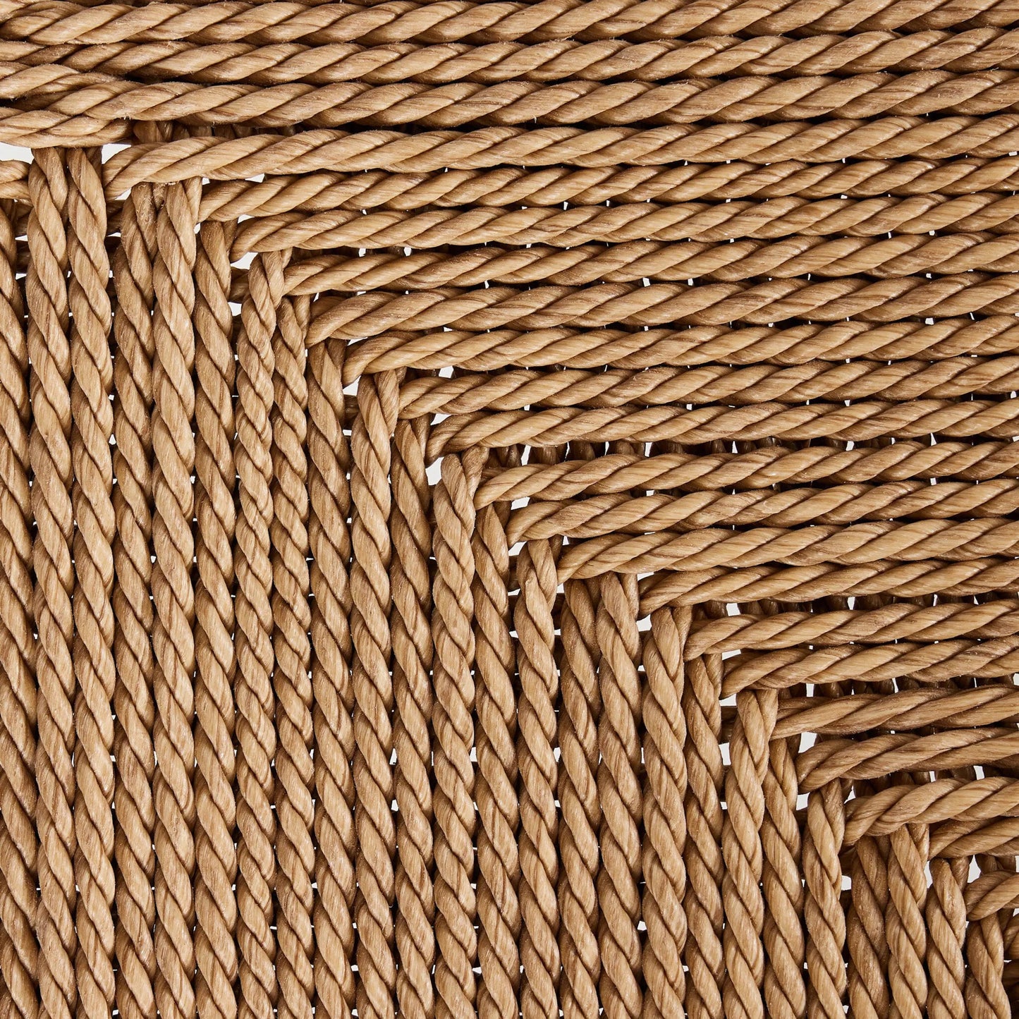028 SI-2257079 | Closeup | Ladder Back Outdoor Dining Chair by Four Hands. Made from 100% polyethylene, solid teak in a transitional style.